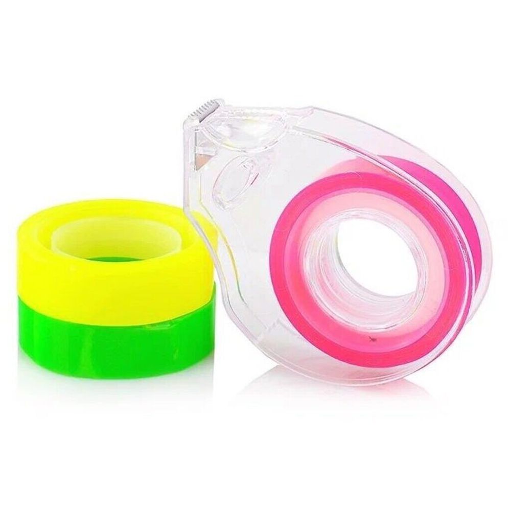 Клейкая лента в наборе 12*10, флуоресцентная, на диспенсере, Луч, 3цв