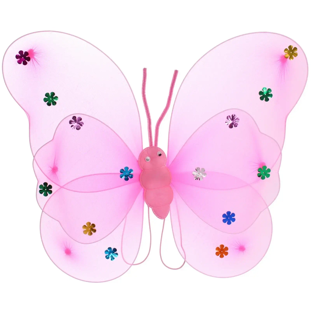 Карнавальный костюм «Волшебная сказка» (юбка, крылья, волшебная палочка, ободок), Розовый