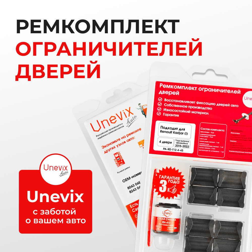 Ремкомплект ограничителей дверей Renault Kadjar (I) (4 двери, тип 12) 2015-2022