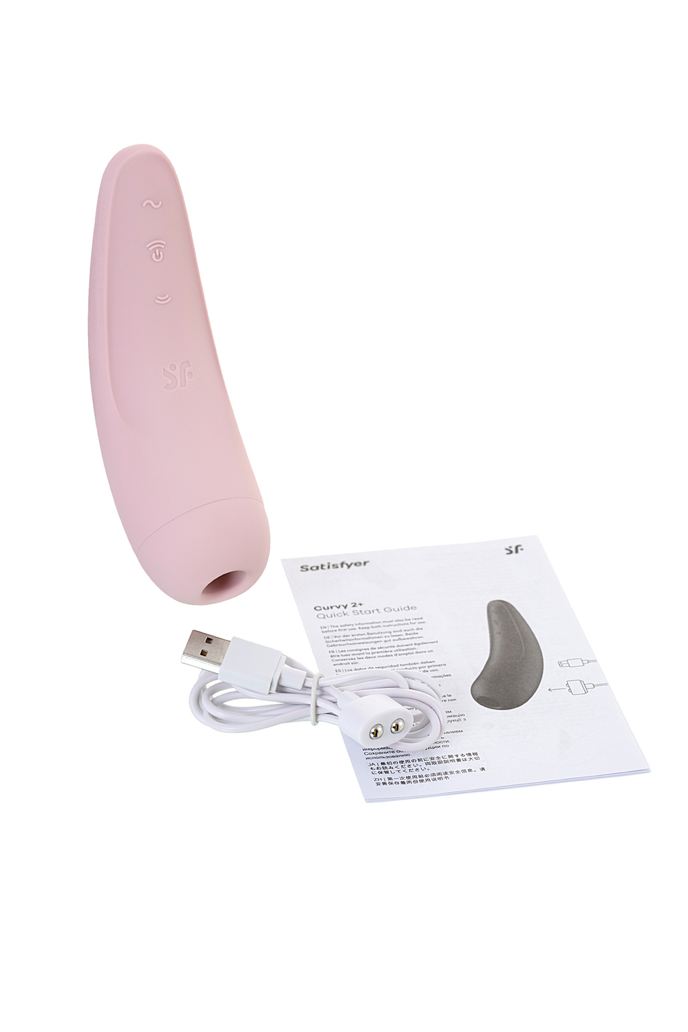 Вакуумно-волновой стимулятор Satisfyer Curvy 2+ с возможностью управления через приложение розовый