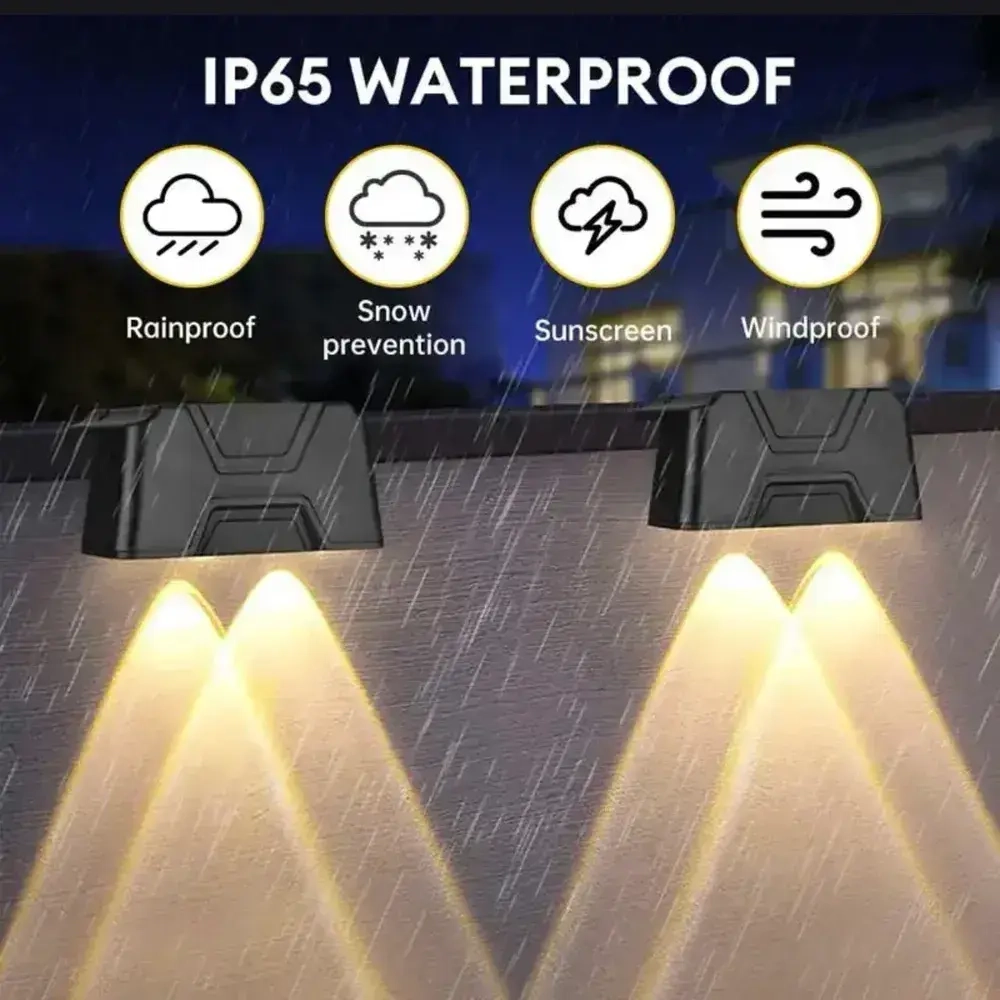 Угловые уличные светильники на солнечной батарее, 4 штуки в комплекте, черный Live home