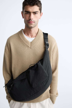 ZARA СУМКА С КАРМАНАМИ, ЧЕРНЫЙ