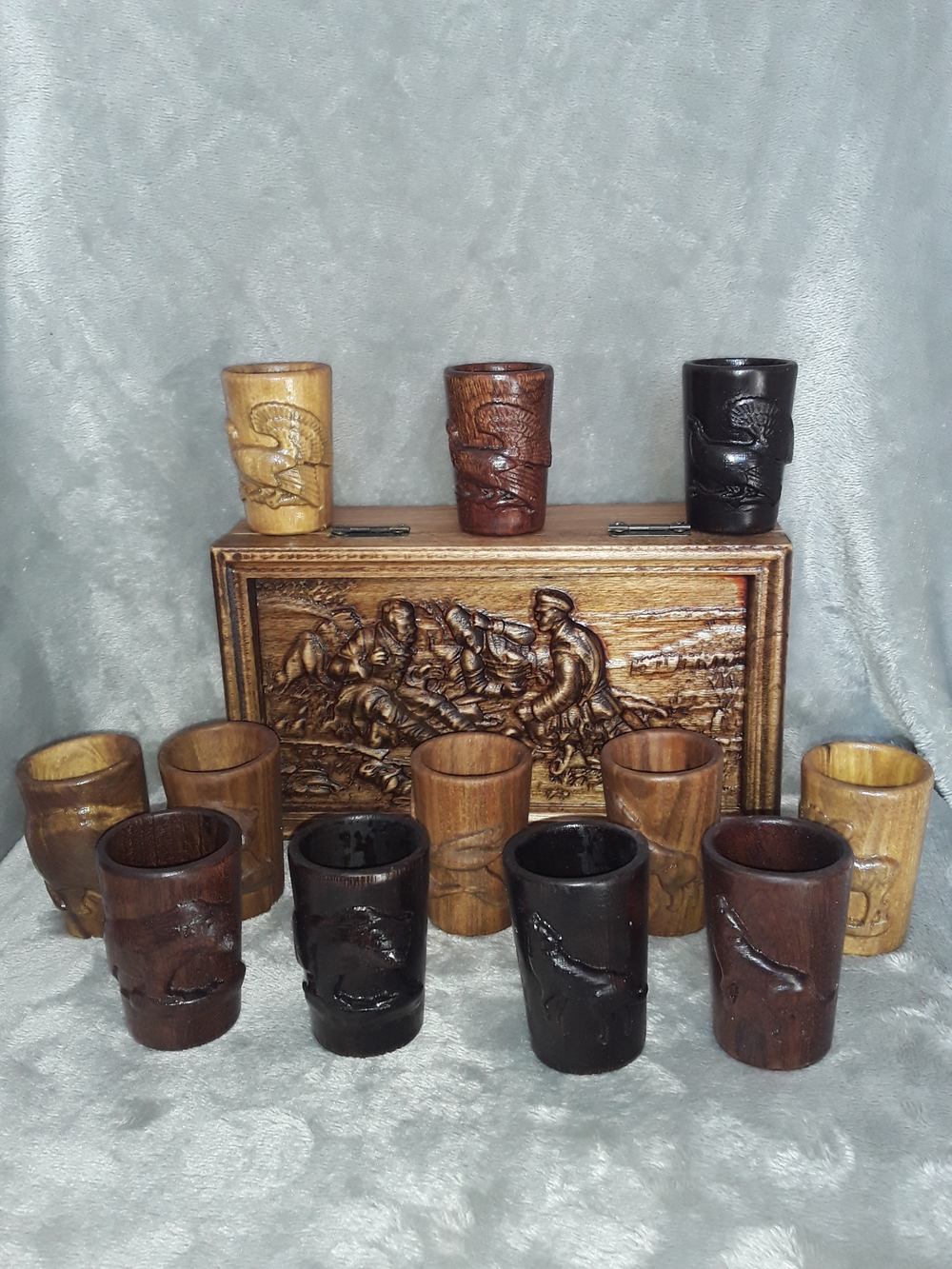 Рюмка резная деревянная 1 шт Черное дерево