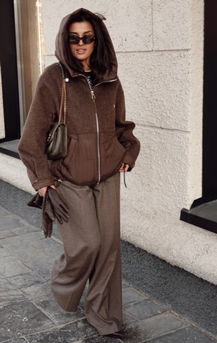 Куртка демисезонная комбинированная с шерстью