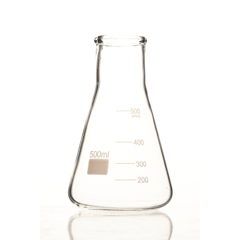 Колба коническая, 500 мл, широкое горло