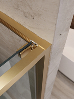 Душевая дверь Cezares LUX 100 B-FS-1-100-C-BORO стекло прозрачное/профиль брашированное золото