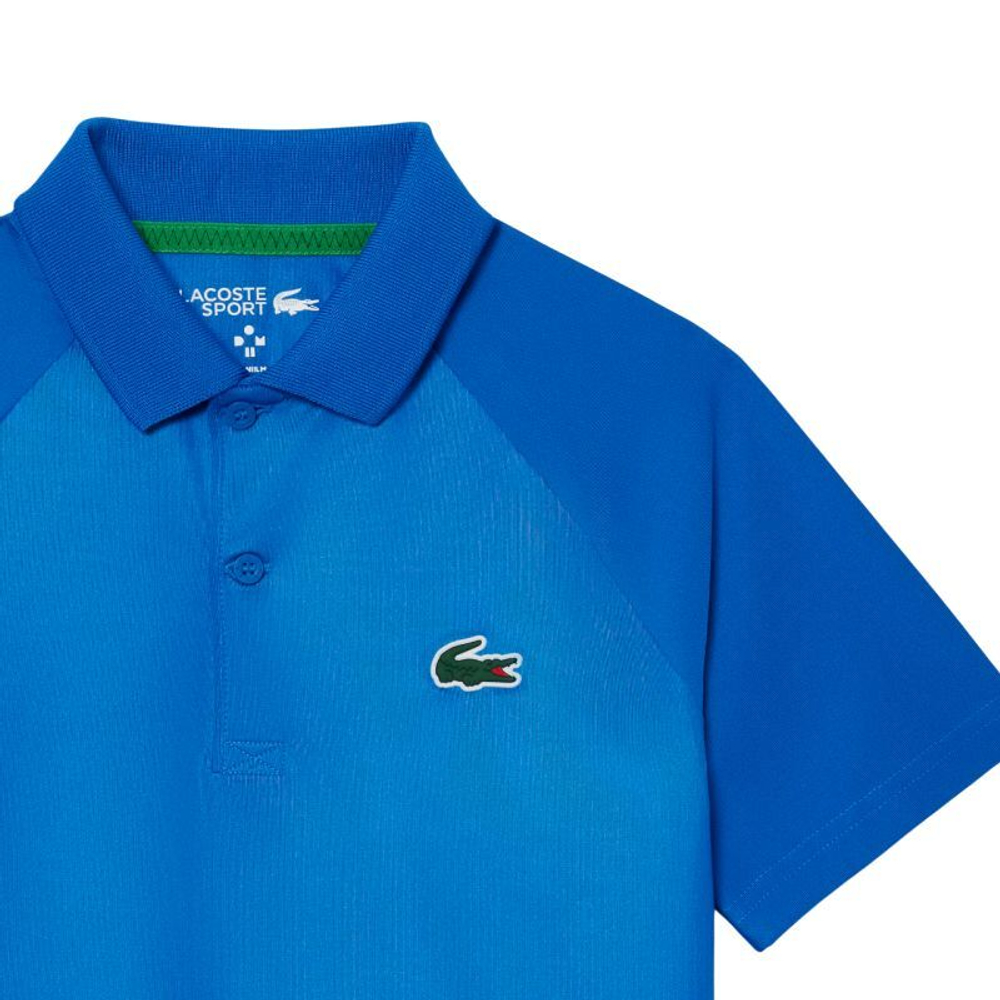 Футболка для мальчика теннисная Lacoste Kid's Lacoste x Daniil Medvedev Stretch Jersey - небесный