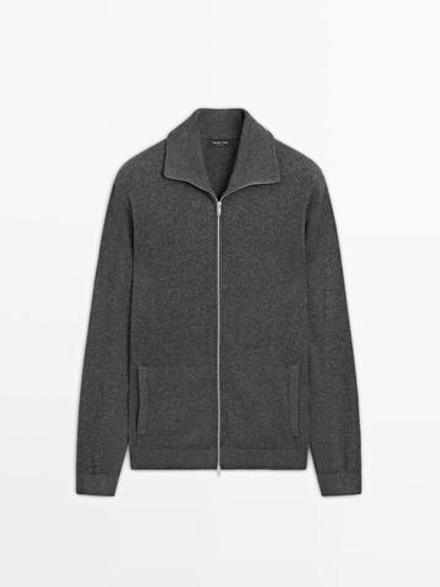 Massimo Dutti Кардиган на молнии, серый