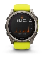 Умные часы Garmin Fenix 8 51mm, Solar, Sapphire, Titanium with Amp Yellow/Graphite Silicone Band