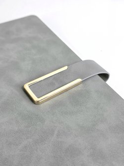 Блокнот органайзер А5 на кольцах 96 л. на магните в линейку серый (5919-5)