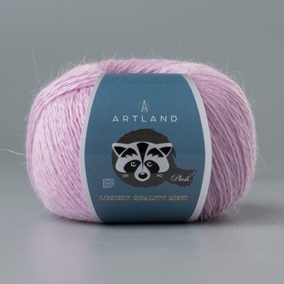 Пряжа "Норка" длинноворсовая Luxury, пух норки-70 % нейлон-30 %, розово-сиреневый