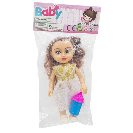 Кукла Baby в платье с бутылочкой 3+