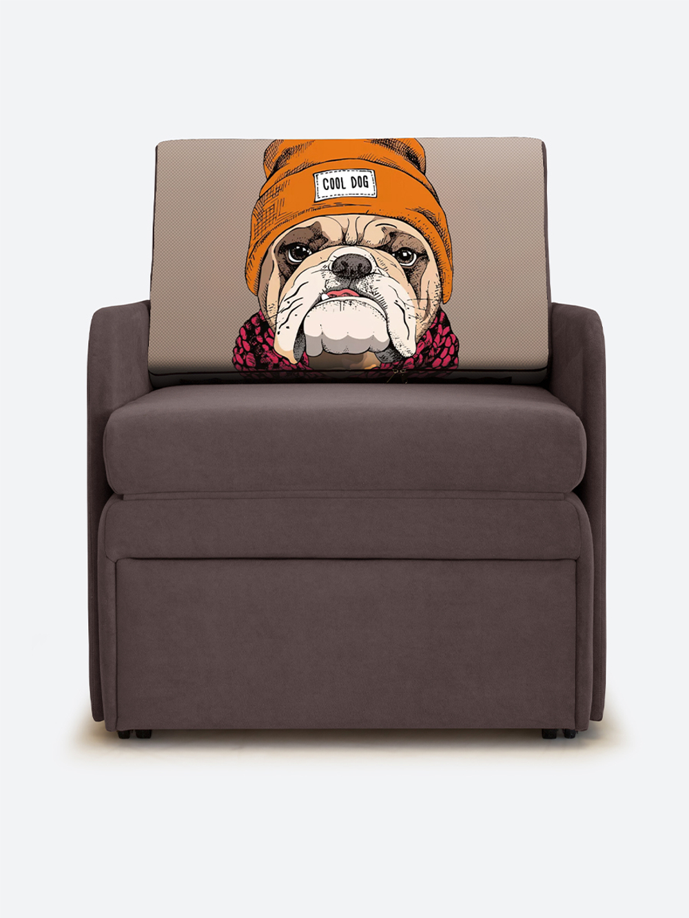 Кресло-кровать "Миник" с подлокотниками, купон Бульдог