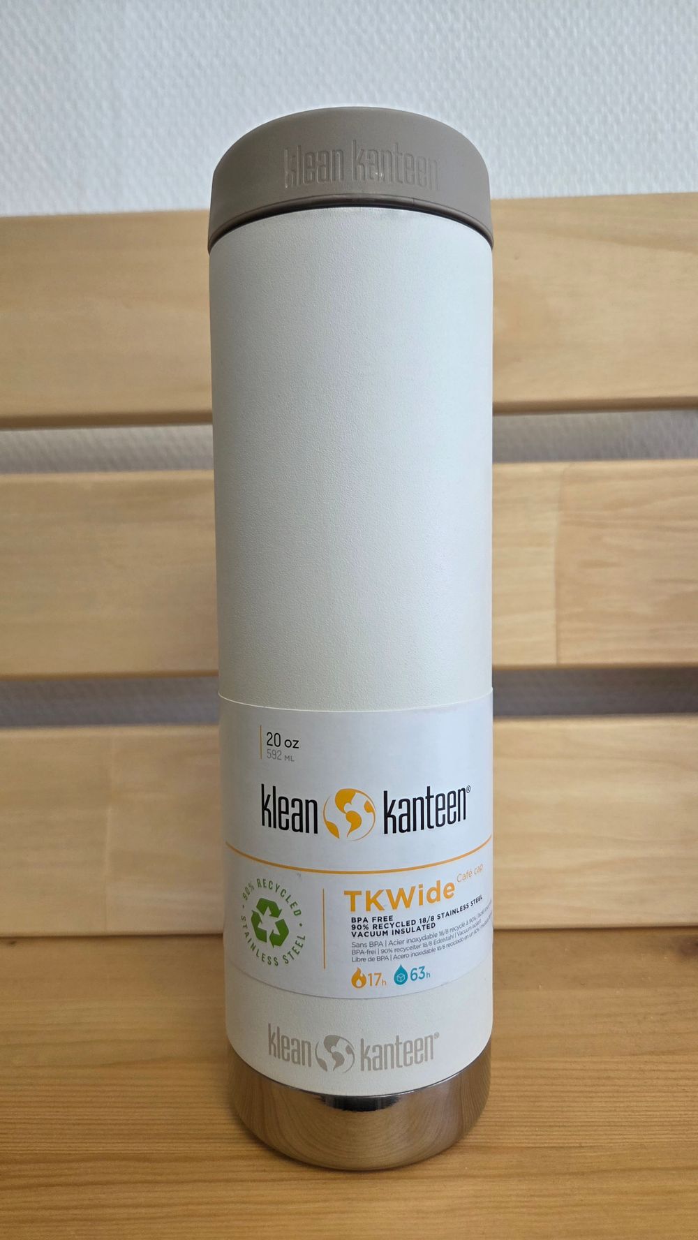 Термокружка Klean Kanteen TKWide Cafe Cap 20oz (592 мл) Tofu (витринный образец, небольшие потертости на донышке))