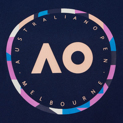 Женская теннисная футболка Australian Open T-Shirt Round Logo - небесный