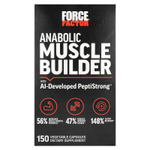 Force Factor, средство для наращивания мышечной массы с разработанным искусственным интеллектом PeptiStrong, 150 растительных капсул