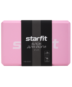 Блок для йоги YB-200 EVA, розовый пастель