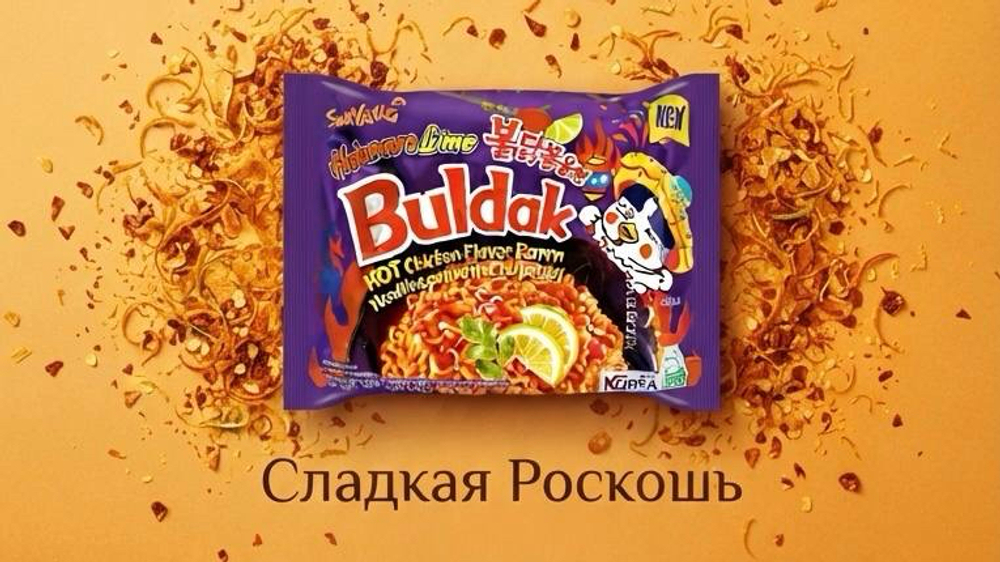 Рамён Булдак курица и лайм Корея