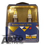 Автолампа H1 12V 55W (P14,5s) Маяк  +60% Active Gold 72120АG+60 (к-т)