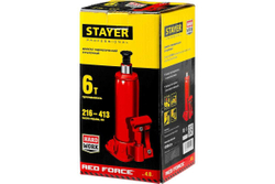 Гидравлический бутылочный домкрат STAYER RED FORCE, 6т, 216-413 мм, 43160-6 43160-6_z01