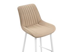 Полубарный стул Седа велюр бежевый / белый