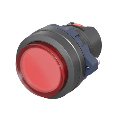 Головка кнопки выпуклая прозрачная без фиксации, красная