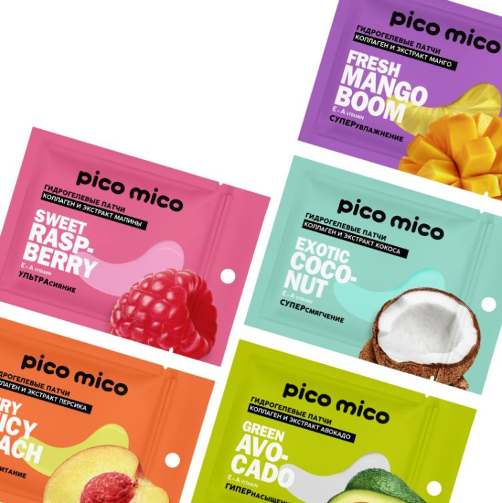 Патчи под глаза "PICO MICO", гидрогелевые с коллагеном Патчи под глаза "PICO MICO", гидрогелевые с коллагеном