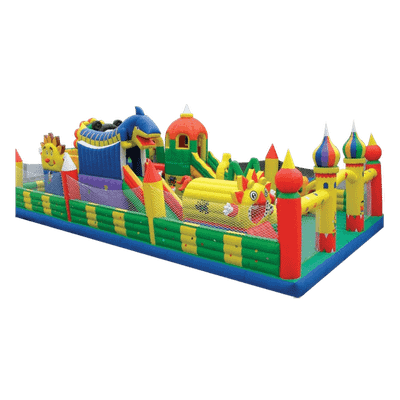 Недорогой батут "Синий дракон" 10*7*3.5 м