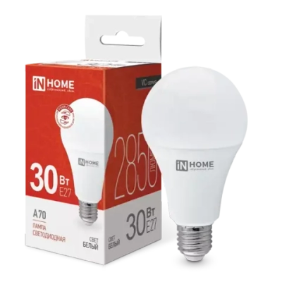 Лампа светодиодная LED-A70-VC 30Вт 230В Е27 4000К БЕЛЫЙ 2850Лм IN HOME