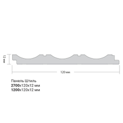 Панель вспененный полистирол 3D RAIL EAST Штиль Белая 120х2700 мм