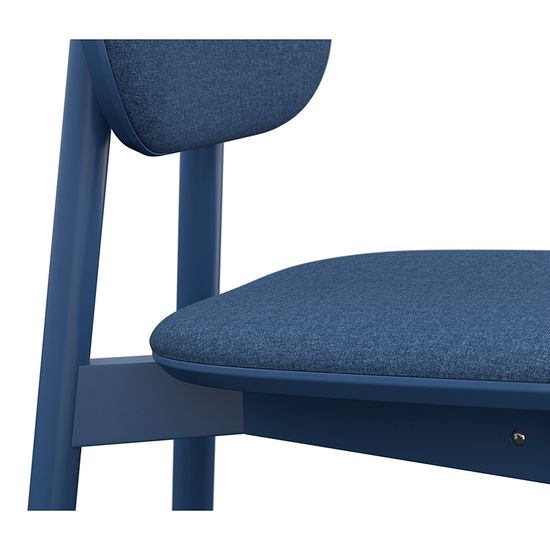 Стул с обивкой saga, рогожка, синий