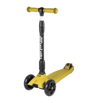 Самокат детский трехколесный светящийся складной Tech Team Tiger Plus 2020 горчично-черный