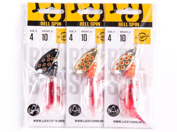 Блесна вращ. Lucky John BELL SPIN 04 010.0г BRD/GRD/SRD 3шт. набор