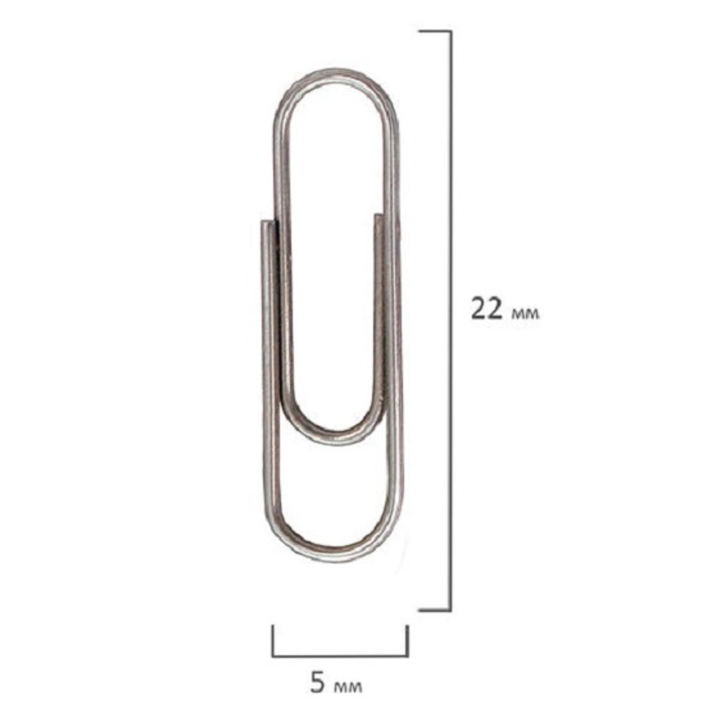 Скрепки канцелярские 22мм, 100шт, Staff, картон. упак.
