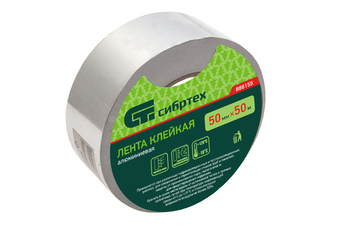 Лента клейкая алюминиевая, 50 мм х 50 м Сибртех