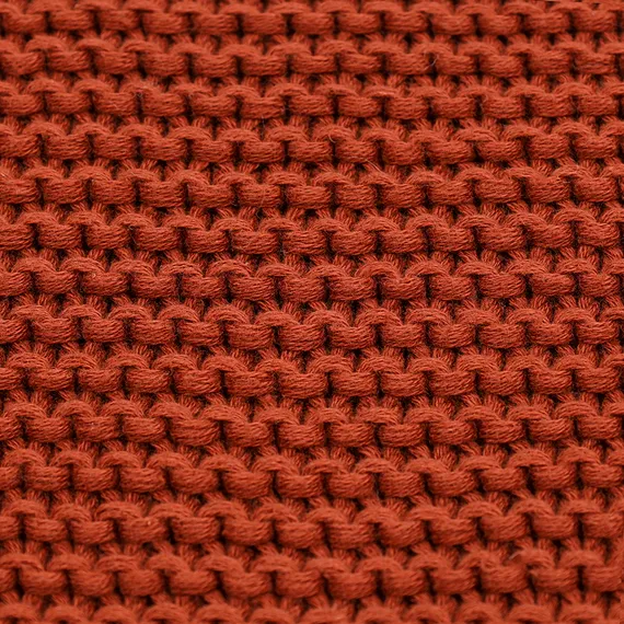 Плед из хлопка жемчужной вязки терракотового цвета из коллекции essential, 130х180 см