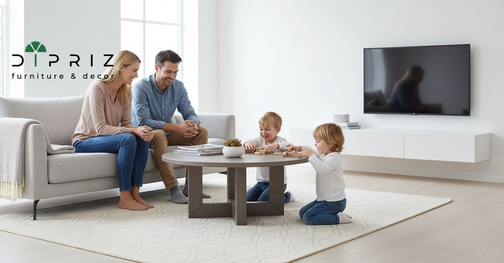 Журнальный столик, 100х100х45, Куклей, кофейный, круглый, деревянный, серый, Dipriz