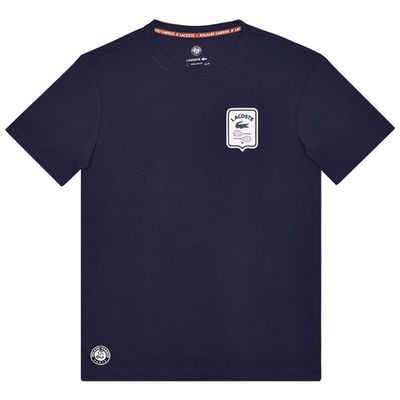 Футболка мужская теннисная Lacoste Sport Roland Garros Edition Badge T-shirt - navy blue