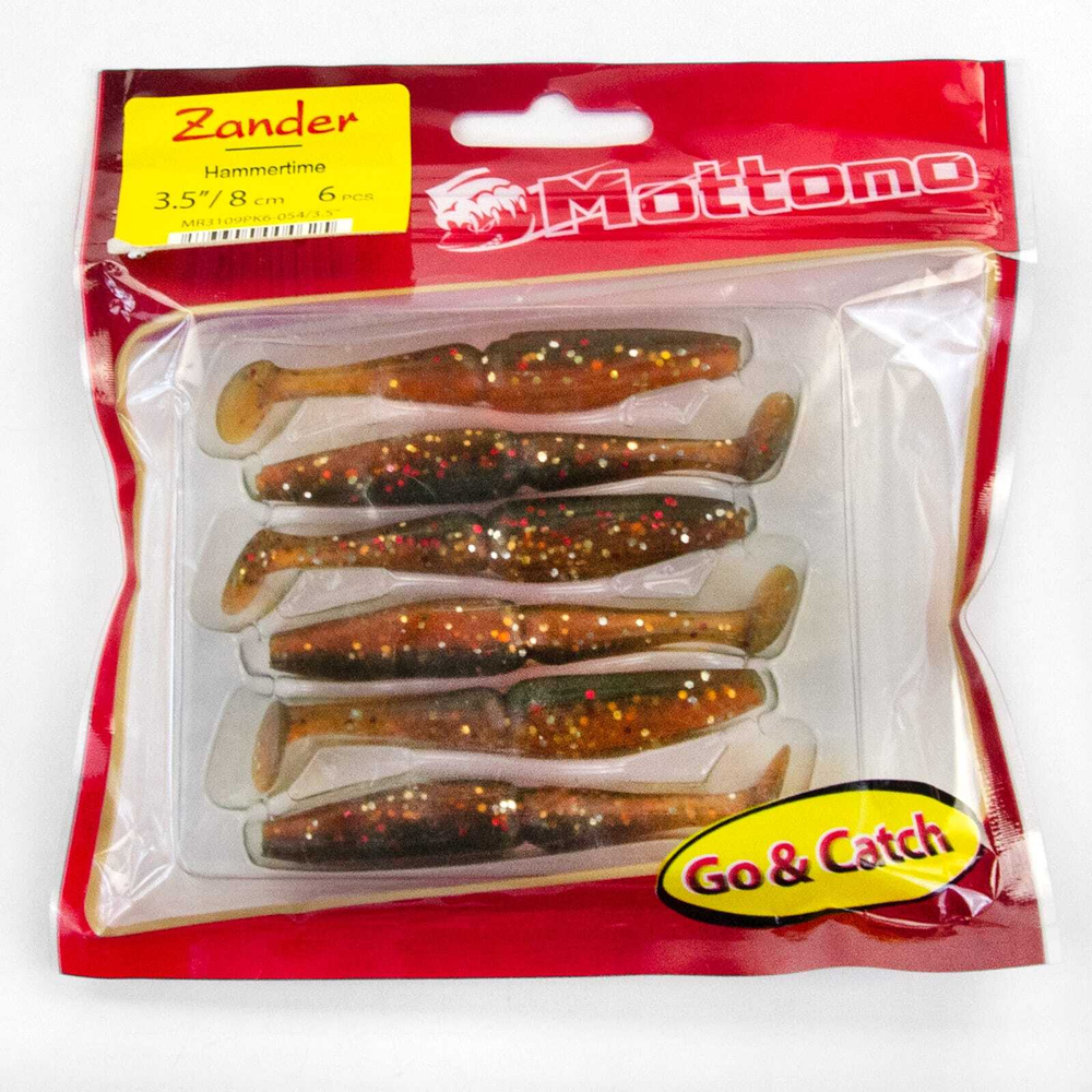 Виброхвост Mottomo Zander (80мм, 3.5гр), 6шт/уп
