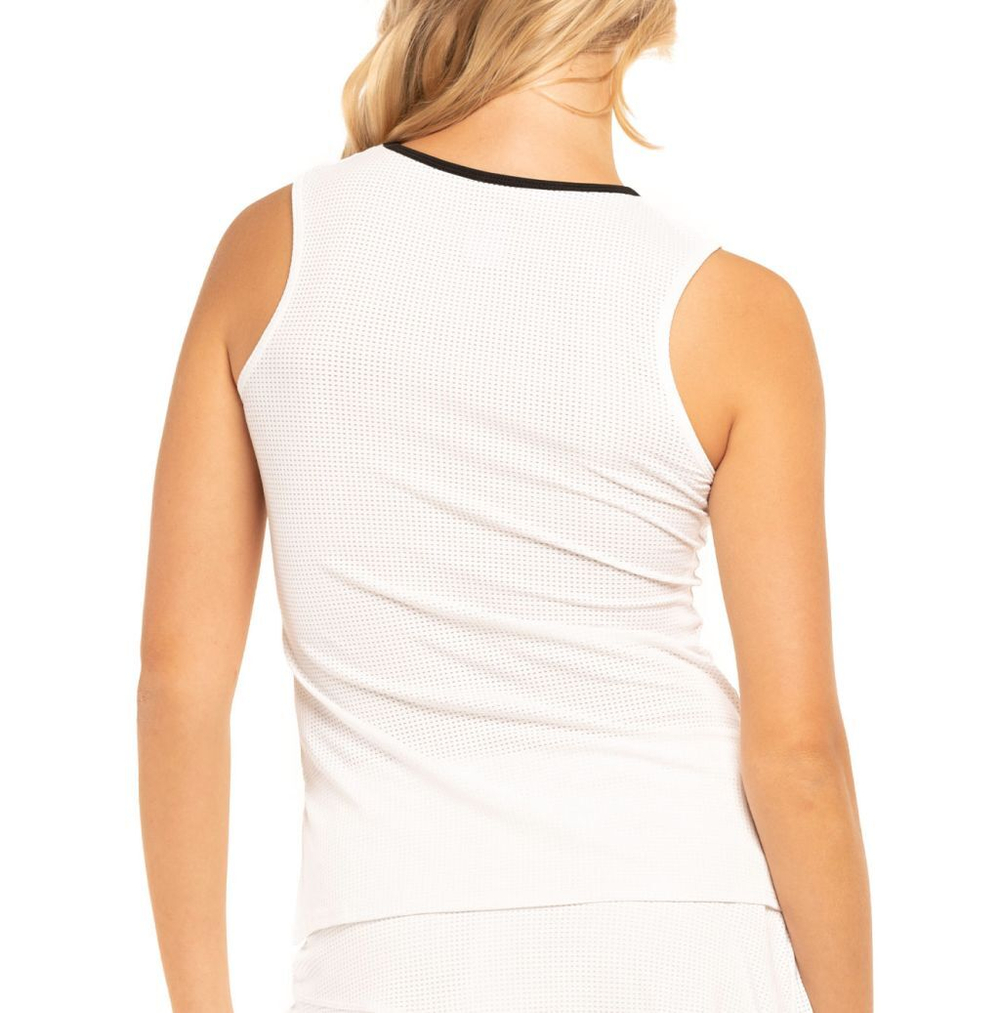 Женский топ теннисный Lucky in Love Core Whites Mesh Love Tank - белый