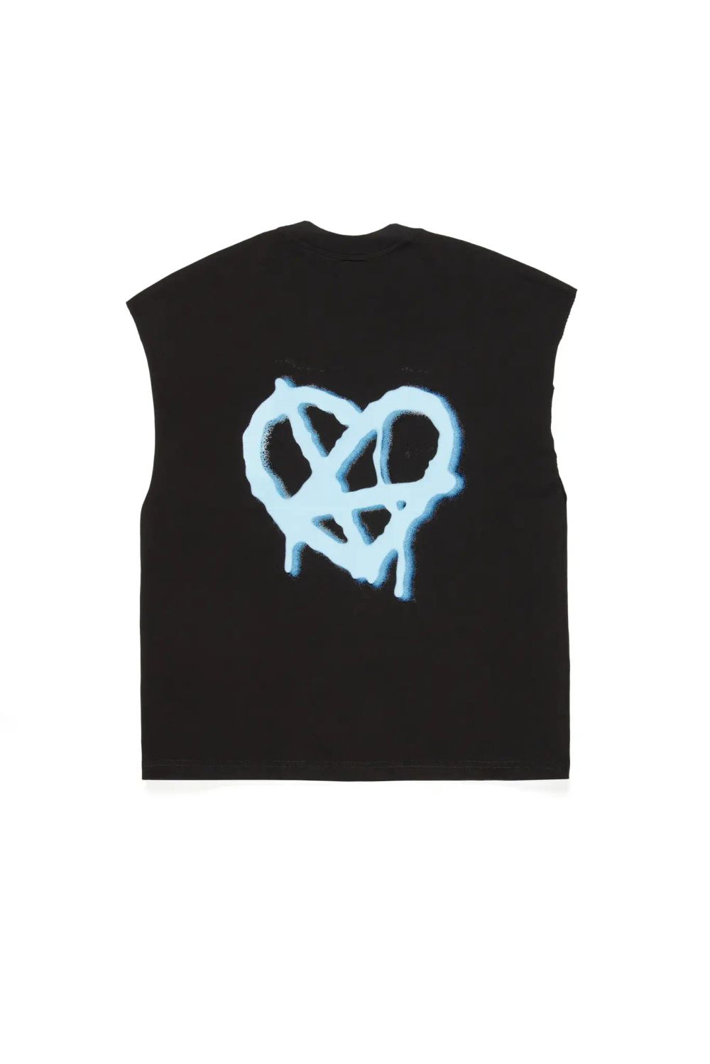 Футболка Kraizy Stripes Без рукавов Logo Heart черная