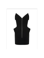 Платье черное мини с лацканами