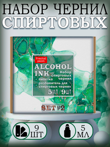Набор спиртовых чернил 9 шт по 5 мл (сет 2)