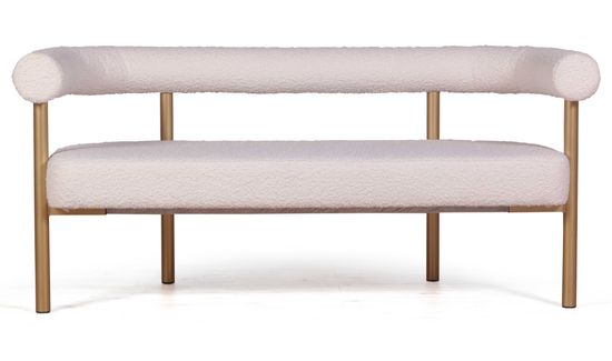 Диван BIGGI, букле белый, опоры золото