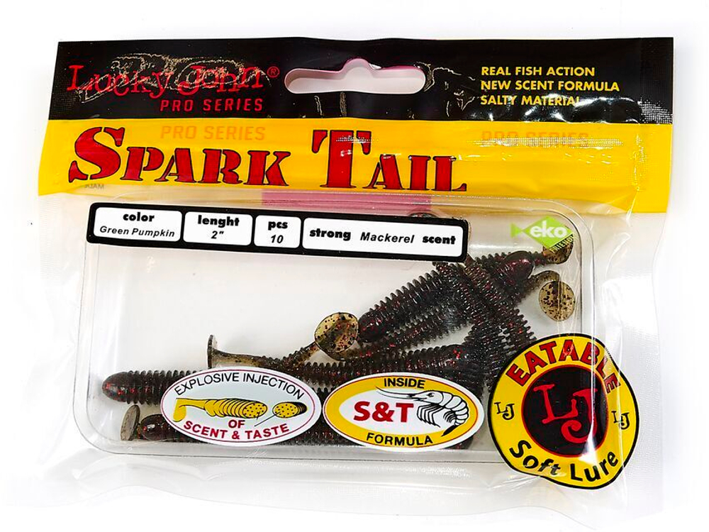 Мягкая съедобная приманка LJ Pro Series Spark Tail 2,0 in (50 мм), цвет PA03, 10 шт