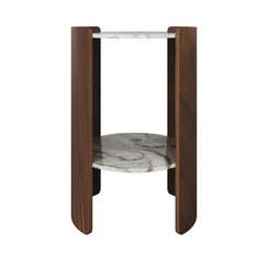 Столик Lagom Stone D 43 см высота 64 см (камень OV2, орех)