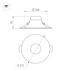 Светильник MS-BLIZZARD-BUILT-R215-20W Warm3000 (BK, 100 deg, 230V) (Arlight, IP20 Металл, 3 года) 036606