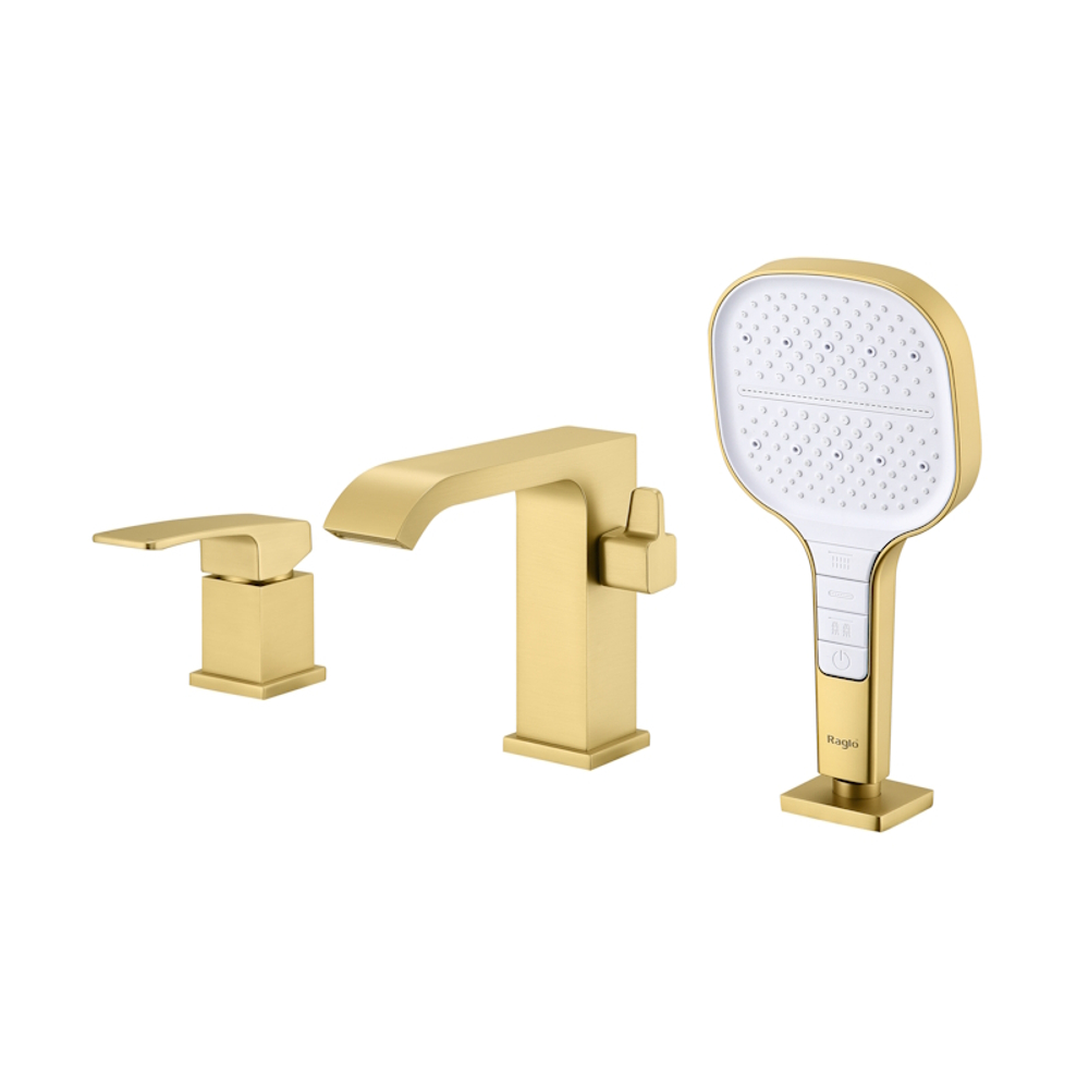 Смеситель на борт ванны Raglo R02.31.03, золотой сатин