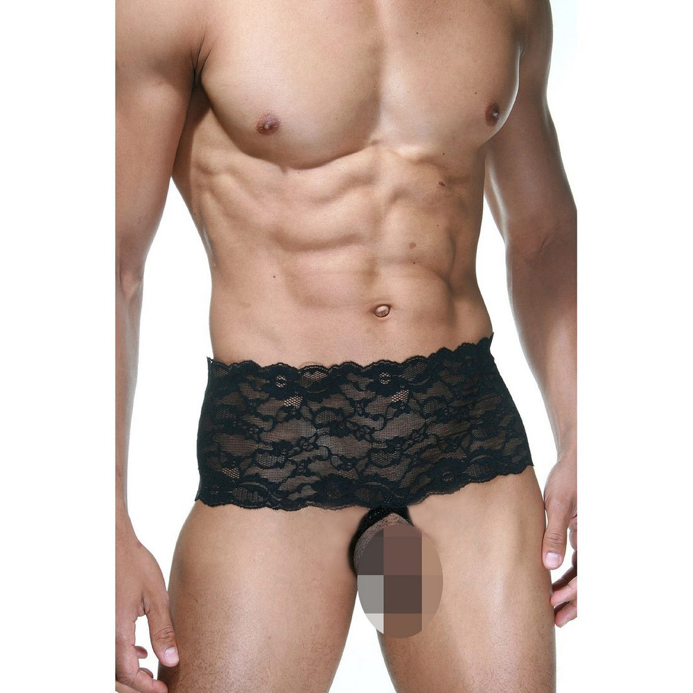 Мужские трусы стринги черные кружевные LaBlinque LB15254