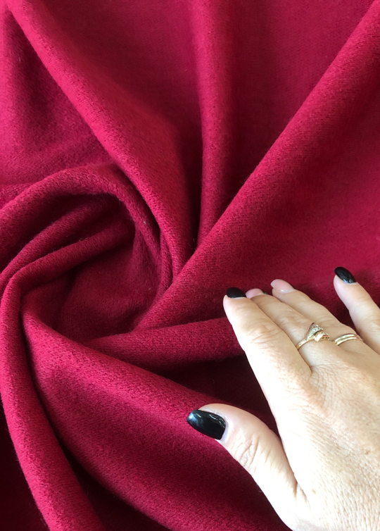 Пальтовая однот красный, шерсть, кашемир NB